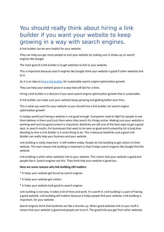 Why You Should Hire a Link Builder for Sustainable SEO Growth