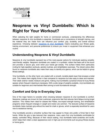 Neoprene vs. Vinyl Dumbbells: Pick the Perfect Pair for Your Training Style