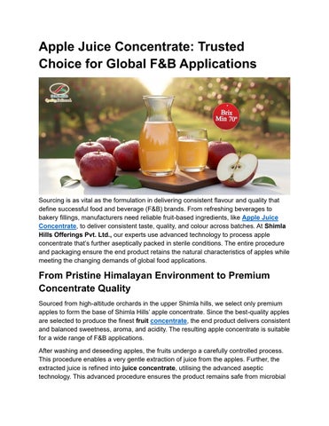 Apple Juice Concentrate | Shimla Hills