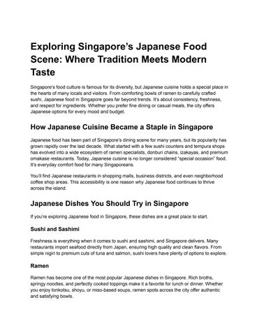 Exploring Singapore’s Japanese Food Scene_ Where Tradition Meets Modern Taste