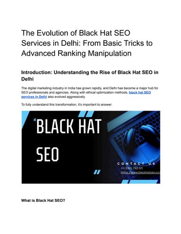 The Evolution of Black Hat SEO Services in Delhi_ From Basic Tricks to Advanced Ranking Manipulation