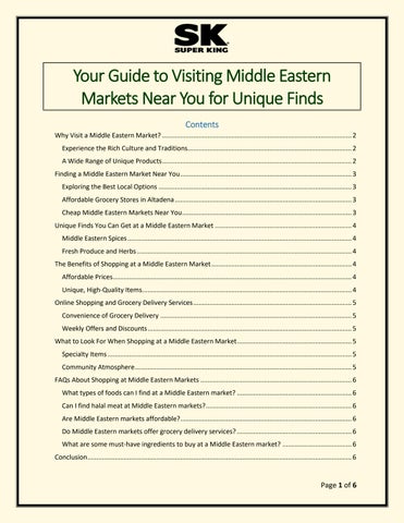 Visiting Middle Eastern Markets for Unique Finds