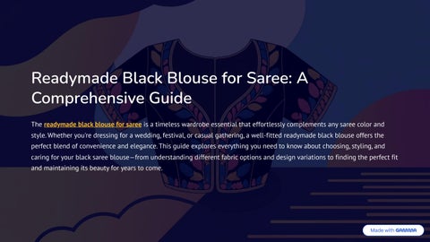 Readymade-Black-Blouse-for-Saree-A-Comprehensive-Guide