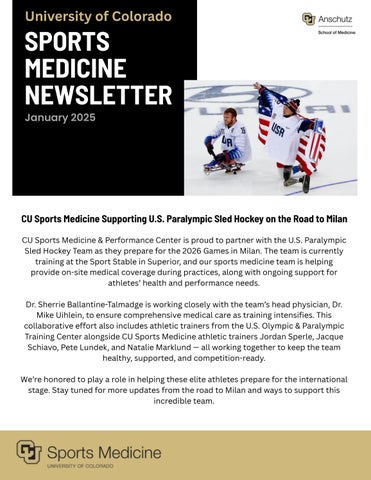 Sports Medicine Newsletter - January 2025