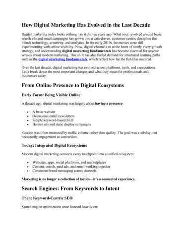 How Digital Marketing Has Evolved in the Last Decade