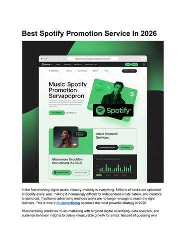 Best Spotify Promotion Service In 2026