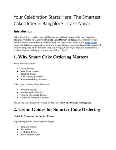 Your Celebration Starts Here The Smartest Cake Order in Bangalore  Cake Nagar