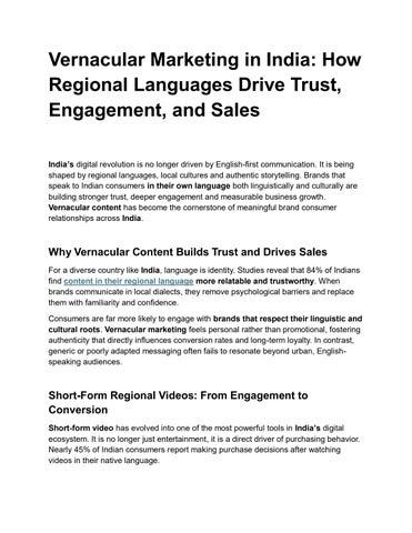 Winning India’s Diverse Markets with Vernacular and Regional Language Marketing