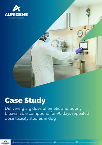 Delivering 3 g Dose for 90-Day Toxicity Study of Poorly Bioavailable Compound | Aurigene Services