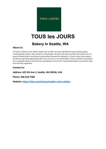 TOUS les JOURS -  Seattle Union Station