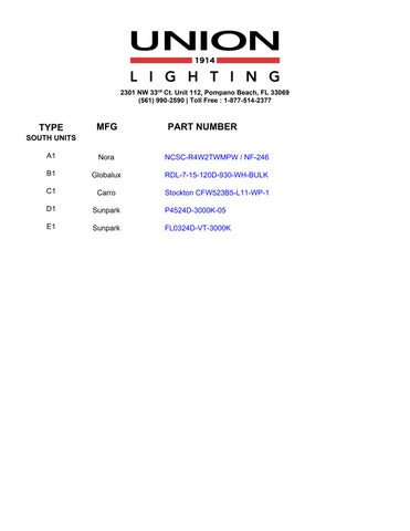 unionlightingusa 灯饰目录 · HORIZON OAKLAND PARK 册 第 11 页