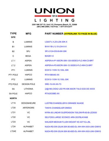 unionlightingusa 灯饰目录 · HORIZON OAKLAND PARK 册 第 2 页