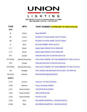 unionlightingusa 灯饰目录 · HORIZON OAKLAND PARK 册 第 3 页