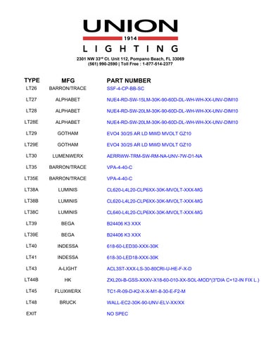 unionlightingusa 灯饰目录 · HORIZON OAKLAND PARK 册 第 8 页