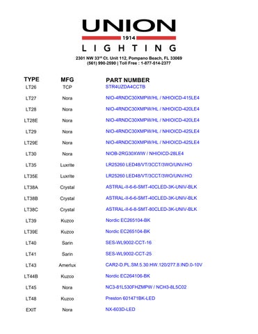 unionlightingusa 灯饰目录 · HORIZON OAKLAND PARK 册 第 9 页