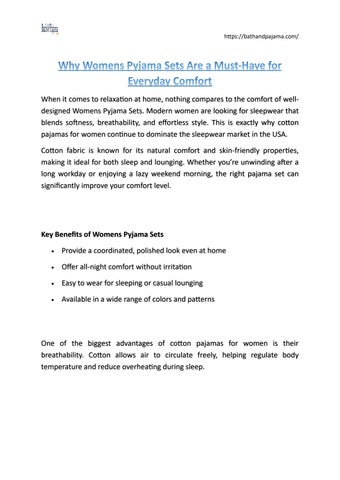 Why Womens Pyjama Sets Are a Must-Have for Everyday Comfort