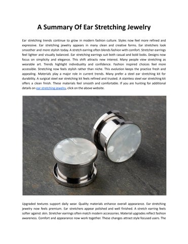 A Summary Of Ear Stretching Jewelry