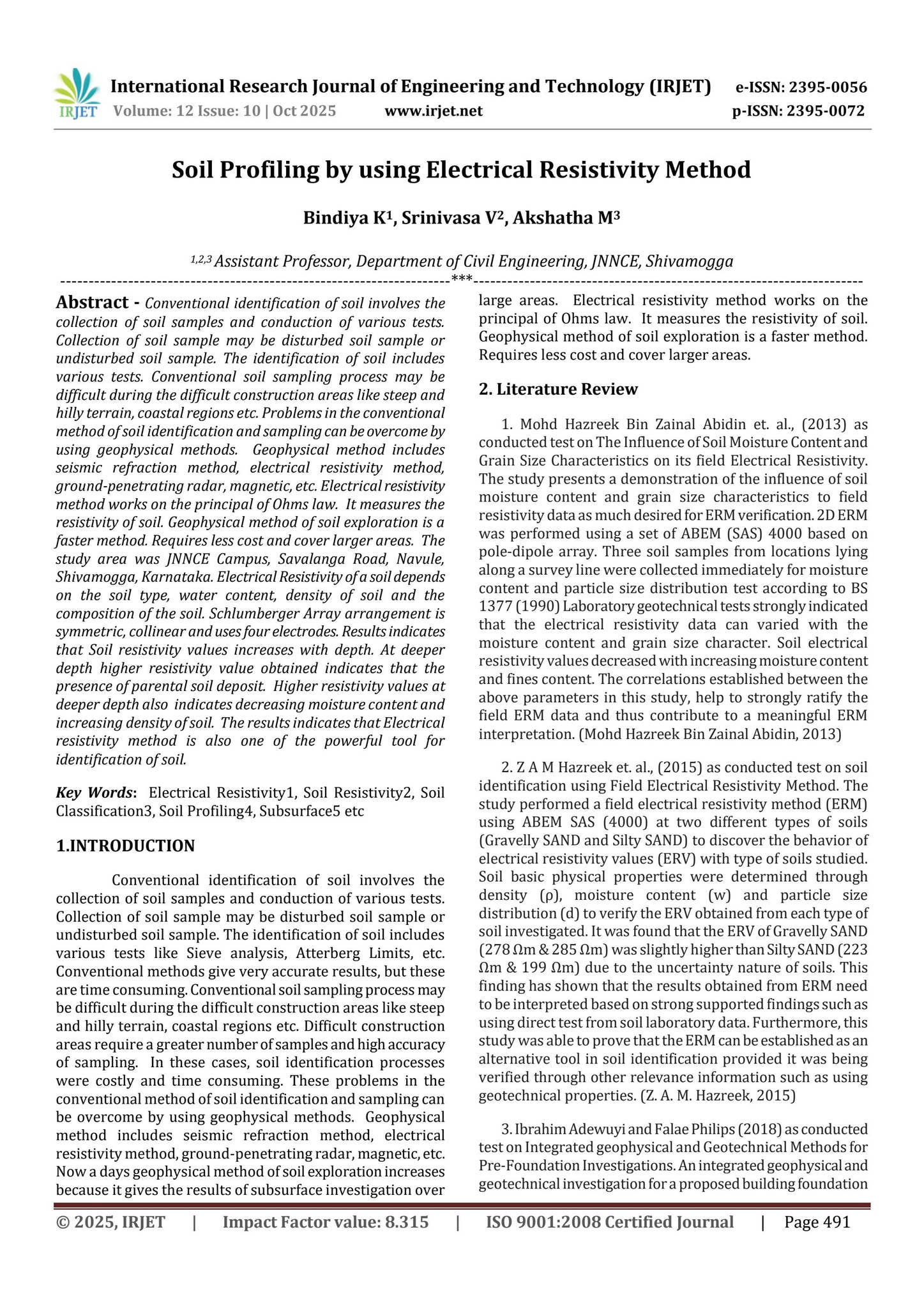 Soil Profiling by using Electrical Resistivity Method by IRJET Journal ...