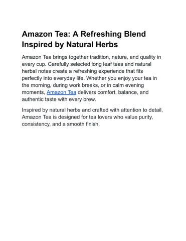 Amazon Tea_ A Refreshing Blend Inspired by Natural Herbs