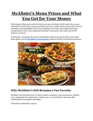 McAlister’s Menu Prices and What You Get for Your Money