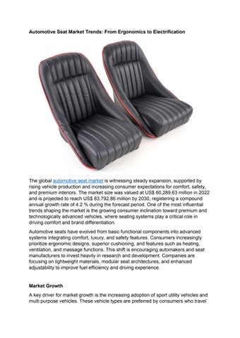 Automotive Seat Market Growth Drivers: Innovation, Sustainability, and Premiumization