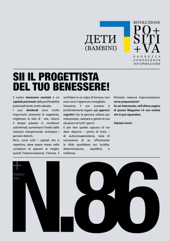NUMERO 86 . feb2026 . Sii il progettista del tuo benessere!