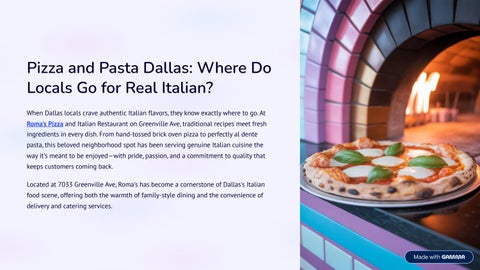 Pizza and Pasta Dallas: Where Do Locals Go for Real Italian Pizza and Pasta?