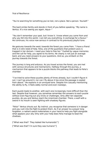 Trial of Resillience