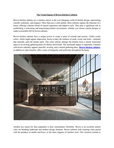 The Visual Impact of Brown Kitchen Cabinets