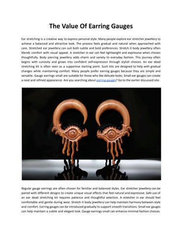 The Value Of Earring Gauges