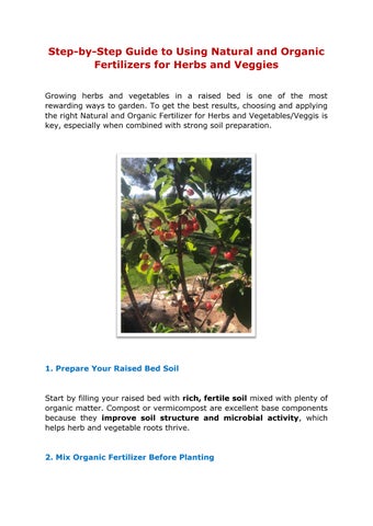 Step-by-Step Guide to Using Natural and Organic Fertilizers for Herbs and Veggies