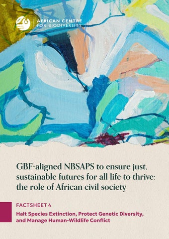 GBF-aligned NBSAPs series - Target 4: Halt species extinction, protect genetic diversity