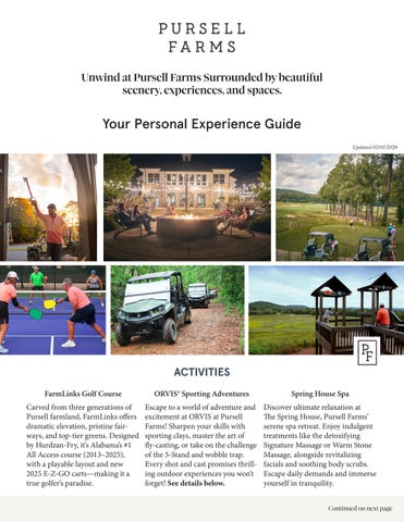 Pursell Farms Wedding Activities