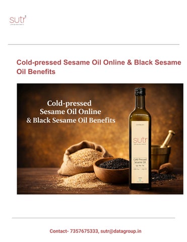 Cold Pressed sesame Oil India