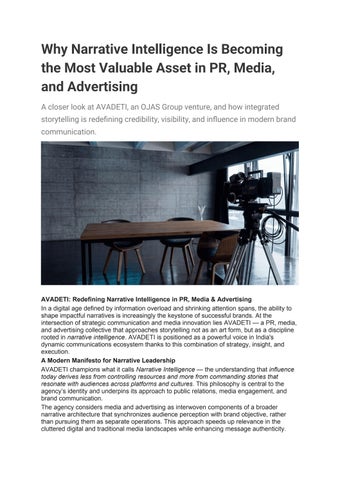 Why Narrative Intelligence Is Becoming the Most Valuable Asset in PR, Media & Advertising