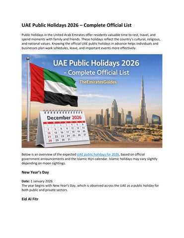 UAE Public Holidays 2026 by TheEmiratesGuides - Issuu