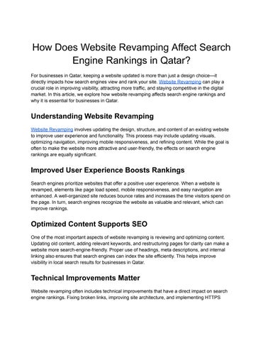 Website Revamping Services in Qatar