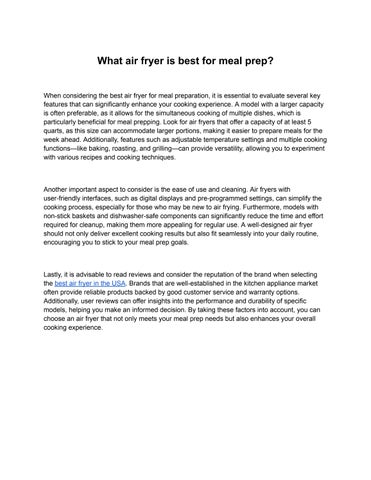 What air fryer is best for meal prep?