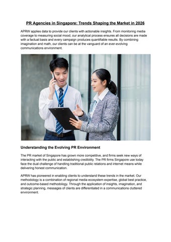 PR Agencies in Singapore: Key Trends Shaping the Market in 2026