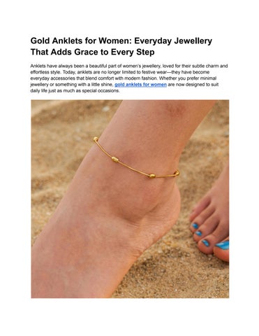Gold anklets for women