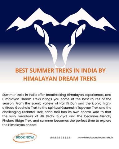 Best Summer Treks in India