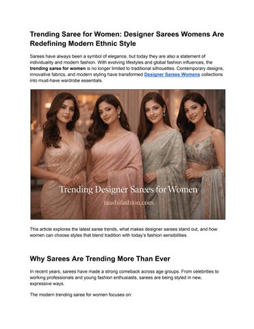 Trending Saree for Women_ Designer Sarees Womens
