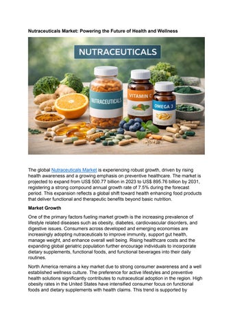 Nutraceuticals Market: Powering the Future of Health and Wellness