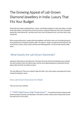 affordable lab grown diamond jewellery india