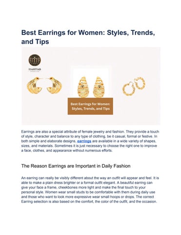 Best Earrings for Women_ Styles, Trends, and Tips