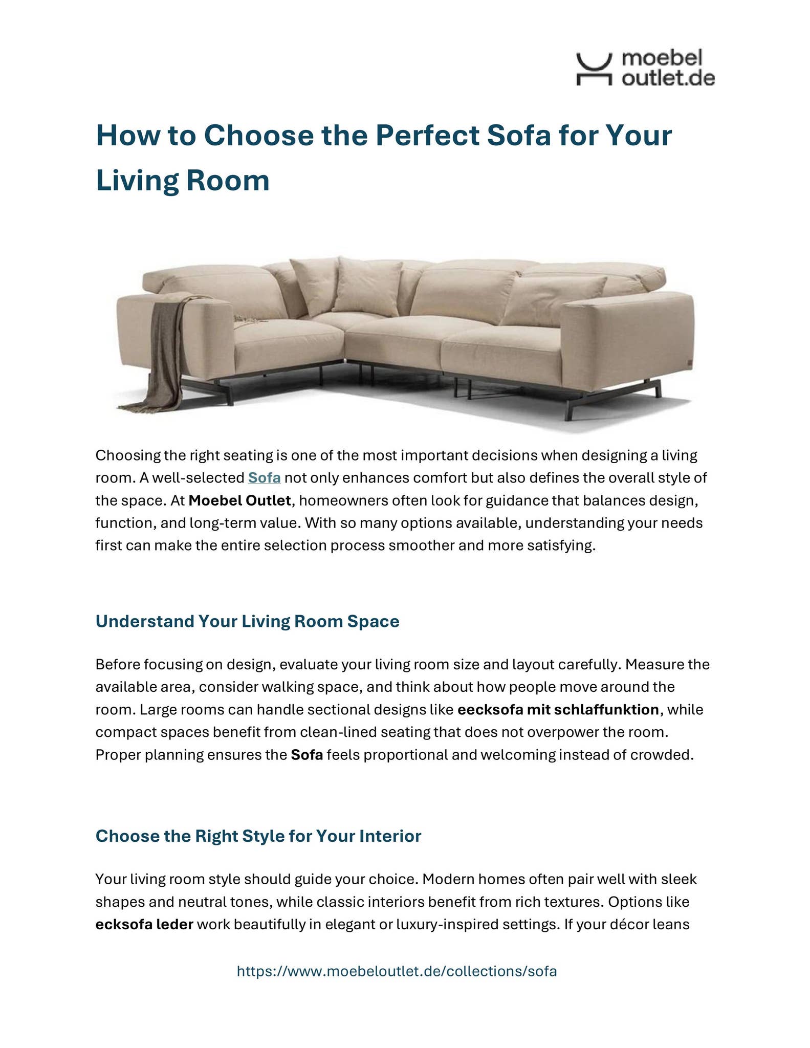How to Choose the Perfect Sofa for Your Living Room by moebeloutlet - Issuu