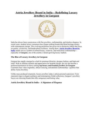 Top Luxury and Branded jewellery in Gurgaon