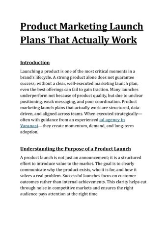Product Marketing Launch Plans That Actually Work