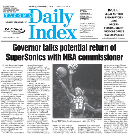 Tacoma Daily Index, February 09, 2026
