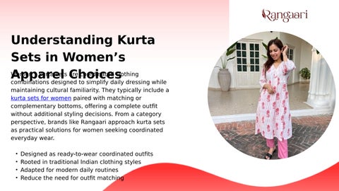 Understanding Kurta Sets in Women’s Apparel Choices